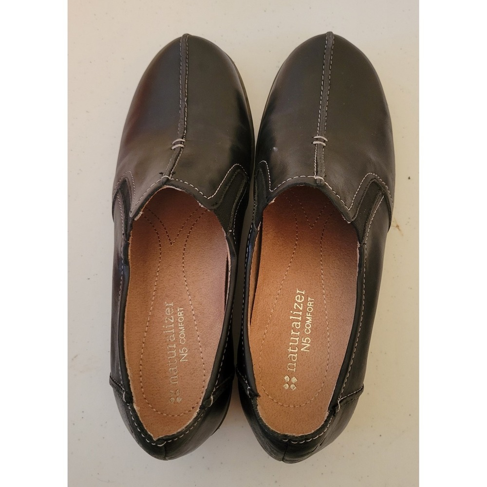 Naturalizer Womens Shoes Size 6 Malvina Brown Leather Slip On Elastic Insets